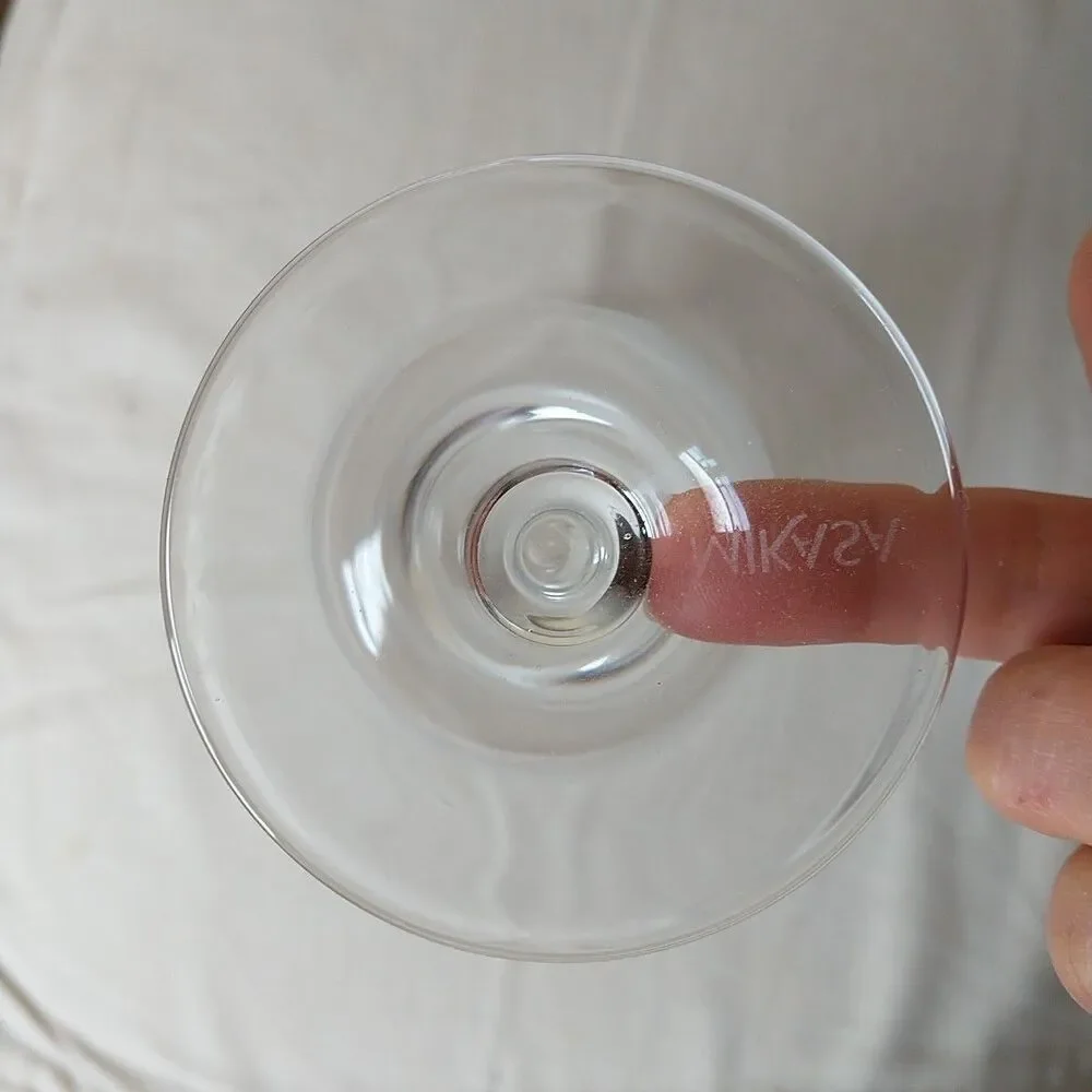 Mikasa Wine Glasses Goblets Cheers White Wine Crystal Striped Etched 2x Lot